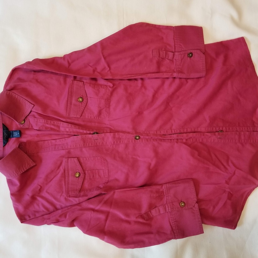 3/4 Sleeve Button Front Shirt